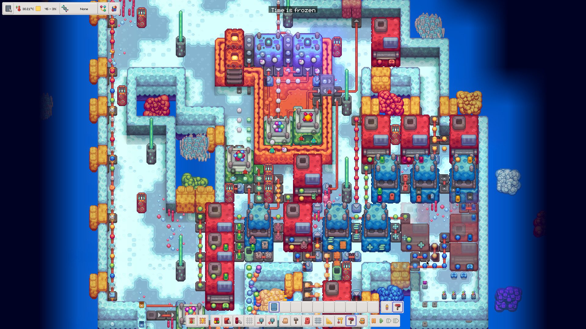 Cold cellular zone with transport chains.